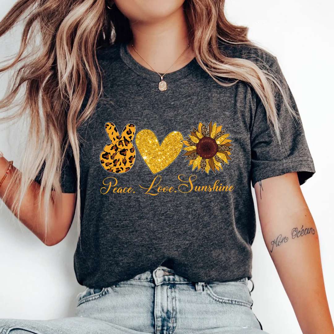 Peace Love Sunshine Sunflower T-shirt / Nature Lover / Plant Lover / Flowers