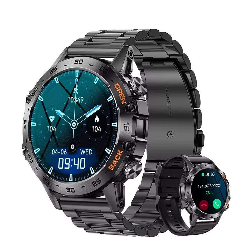 Military Smart Watch for Men(Answer/Dial Calls),100 Sports Modes, 5ATM Waterproof Fitness Watch with Heart Rate/SpO2/Blood Pressure for Android and iOS,1.39''HD DIY Screen Smart Watch
